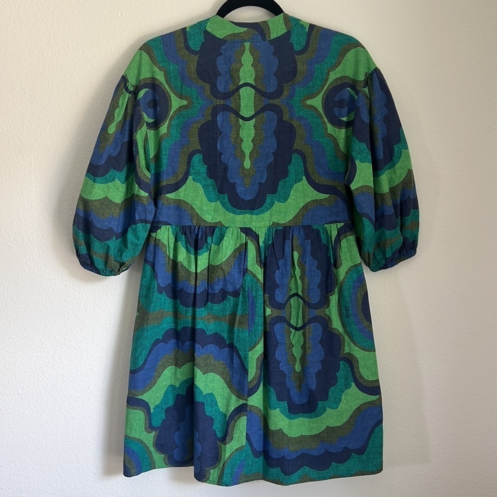 Chufy Liberty Organic Cotton Blue/Green Dress Size Small - Picture 9 of 9